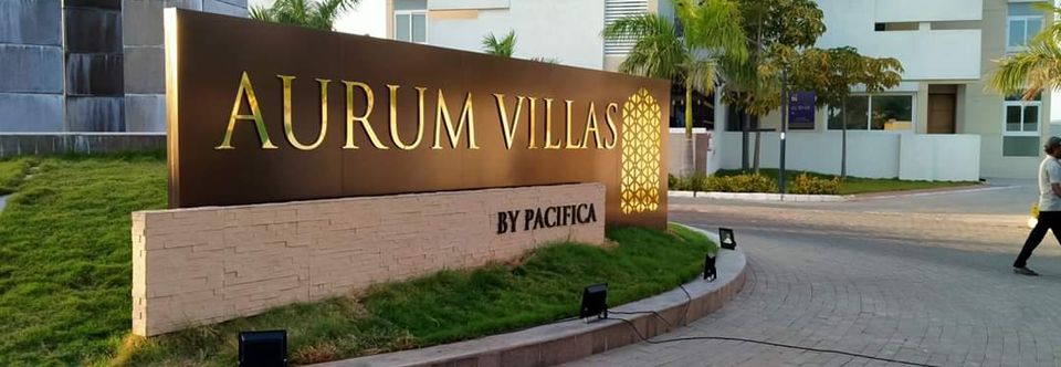 Aurum Villas by Pacifica entrance sign at the existing community (actual photograph)