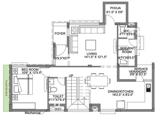 Aurum Villas Phase III – Villa No. 3, Type B1W ground floor plan