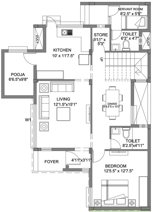 Aurum Villas Phase III – Villa No. 6, Type C4S ground floor plan