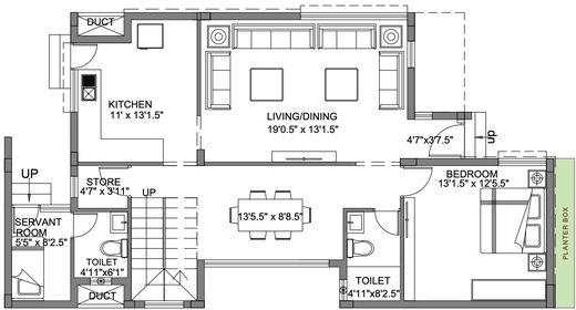 Aurum Villas Phase III – Villa No. 59, Type E1XCE ground floor plan