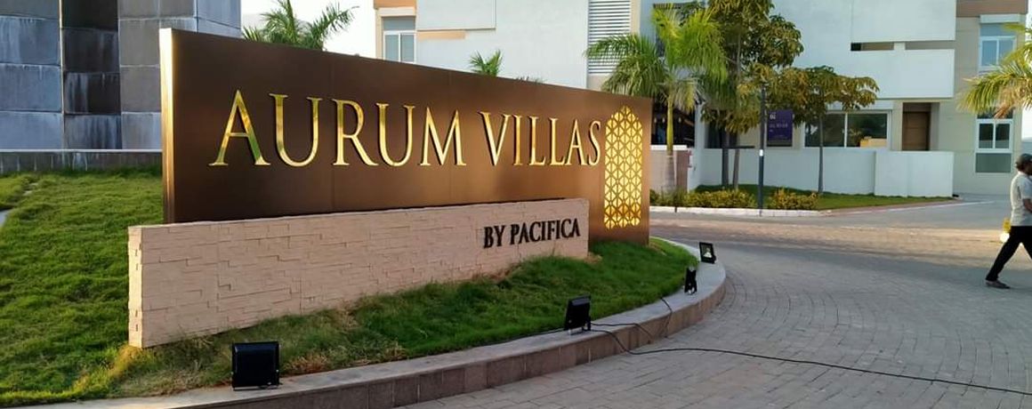 Aurum Villas by Pacifica entrance sign – earlier phase, actual photograph